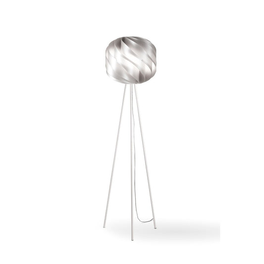 Lámpara de pie trípode plateada de metal cm. 40 x 163h