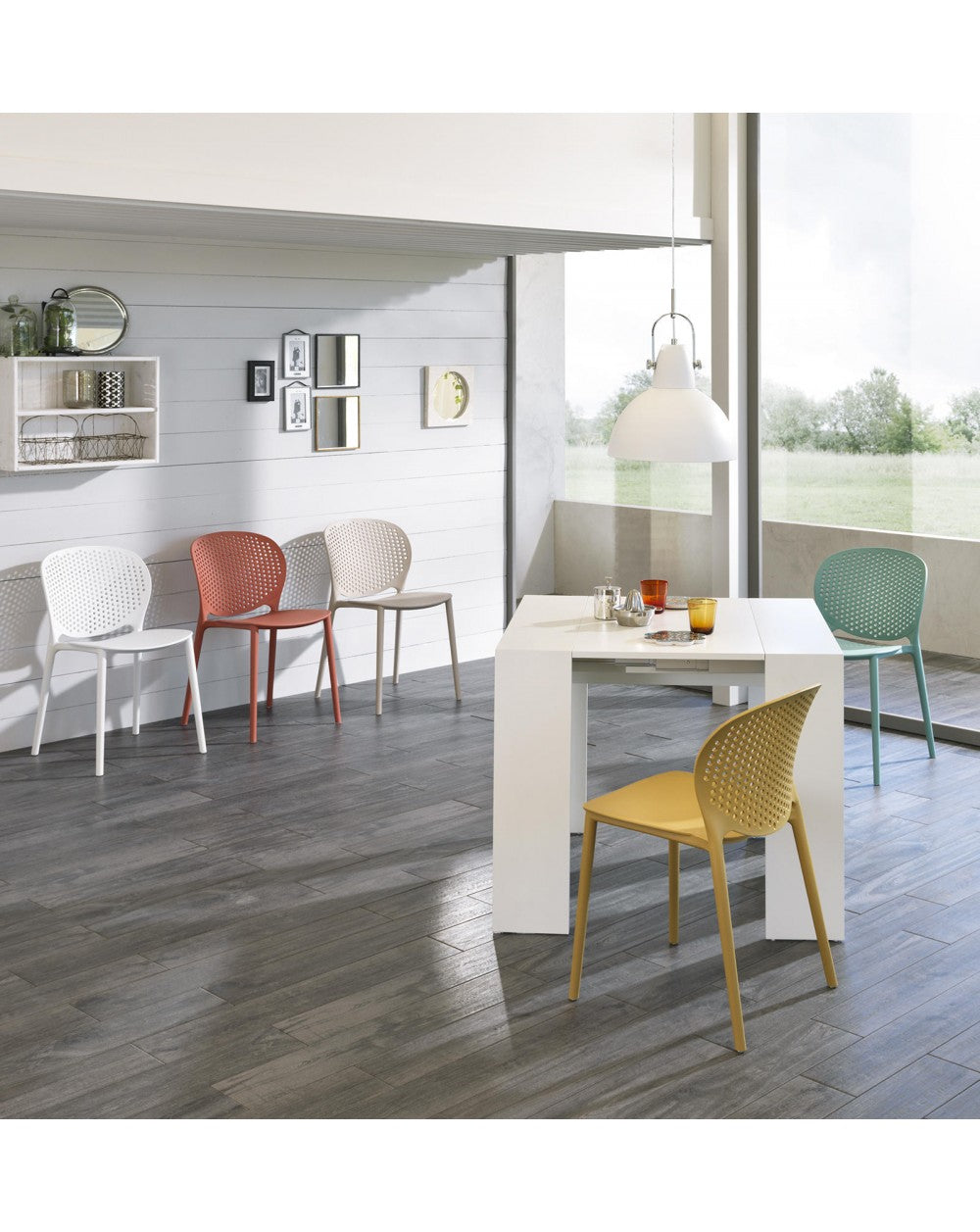 Consola extensible Pinocho STS en mdf blanco