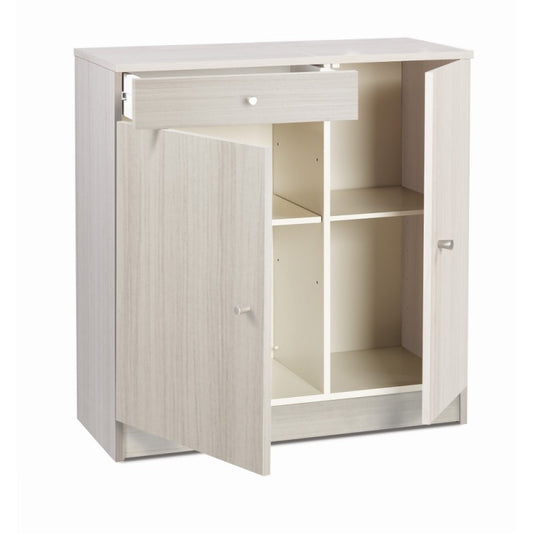 Armario multiusos bajo dos puertas y un cajón Eucalipto 77x34x h80 cm