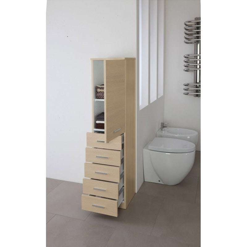 Toallero Larice con cajones de cinco puertas 35x34x h148,5 cm