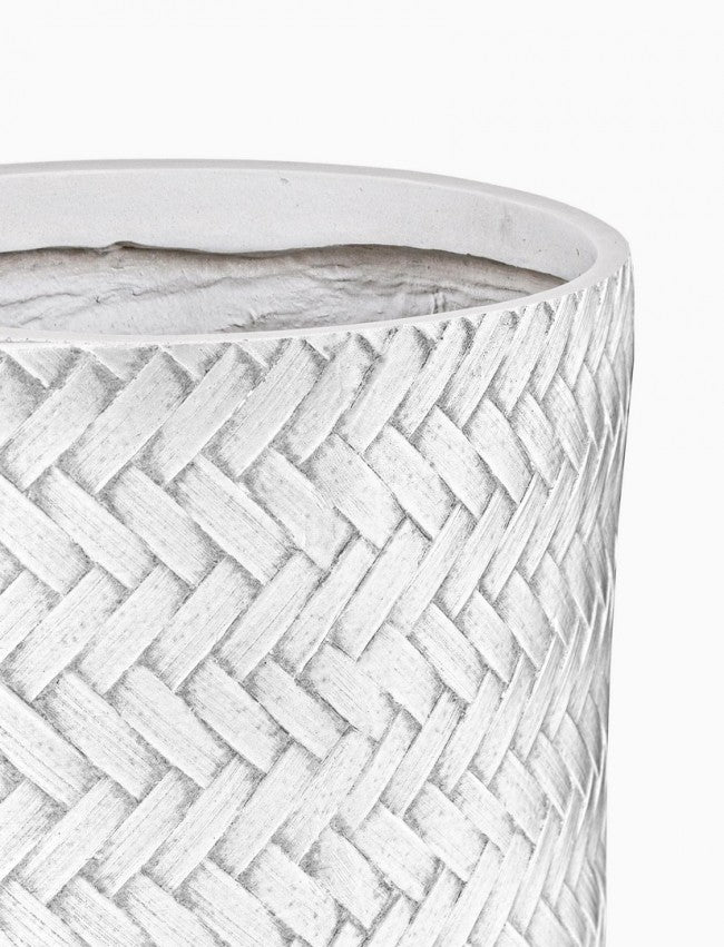 Set4 P.Jarrón Tressage Cil Blanco