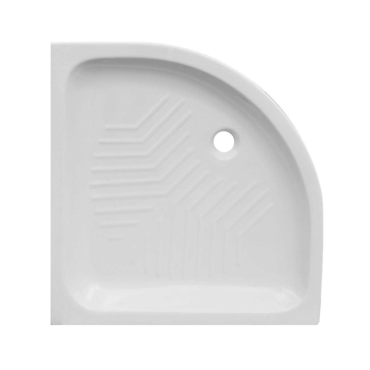 Plato de ducha esquinero cerámico 80x80 cm, 11 cm de altura