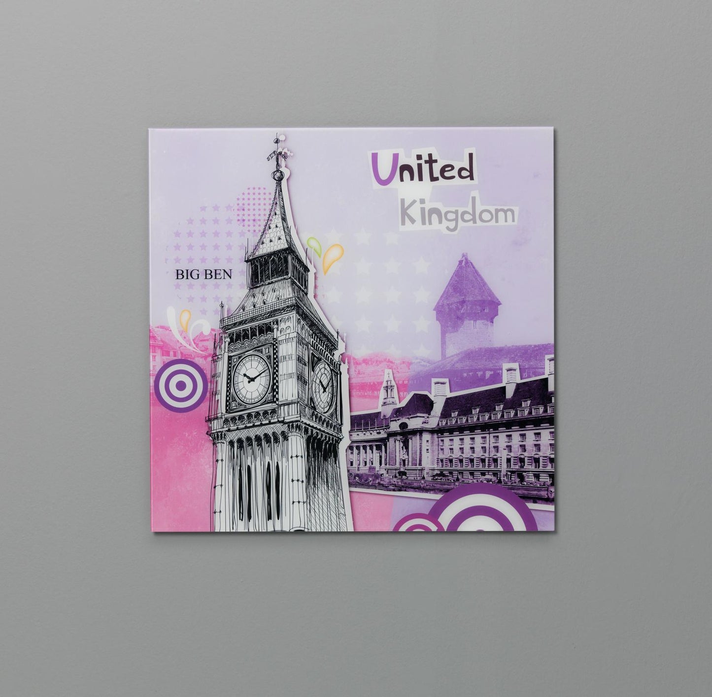 Impresión sobre vidrio 70x70 cm con lienzo multicolor