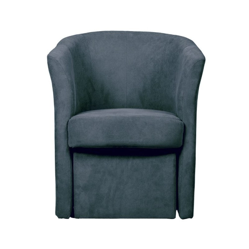 Sillón de tela con puf extraíble DJERBA Gris oscuro 63,5x 62,5x h76 cm