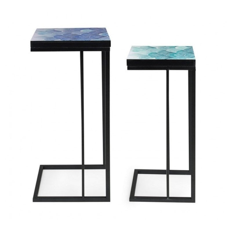 Conjunto de muebles industriales modernos mesas de centro 2 piezas.