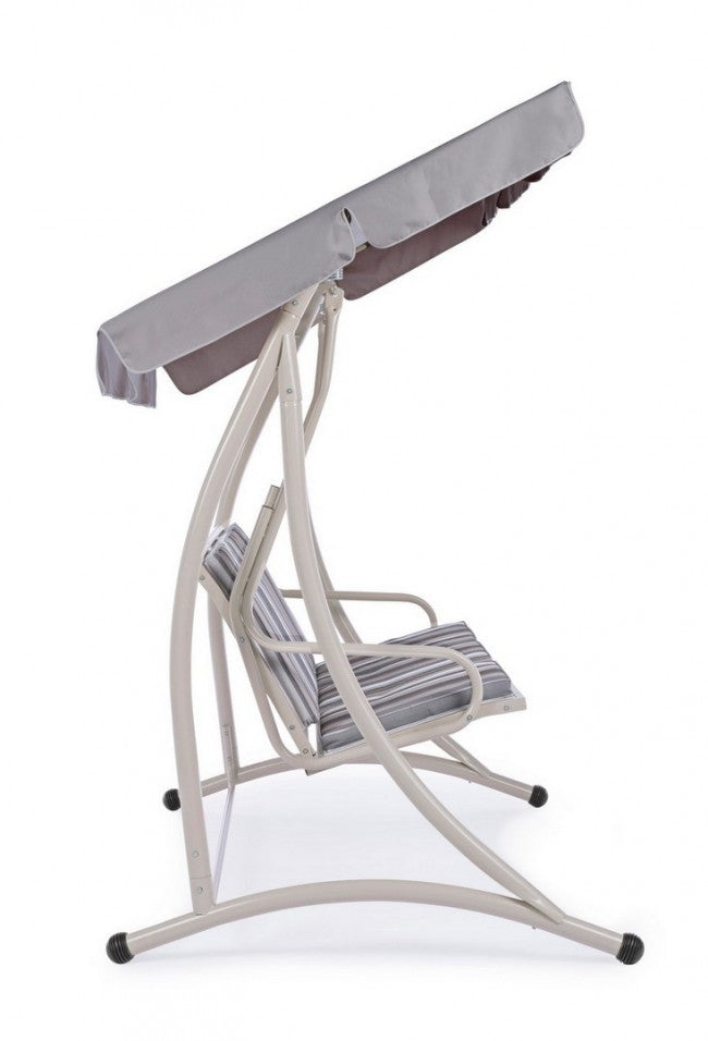 Columpio de acero de tres plazas Marfil GRELY 190x120x h185 cm