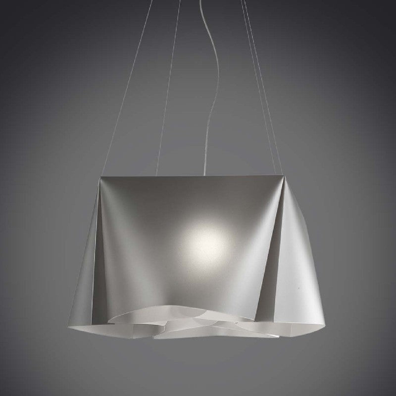 Lámpara colgante WANDA de cinco luces en Polilux Plata diámetro 59x h31 cm