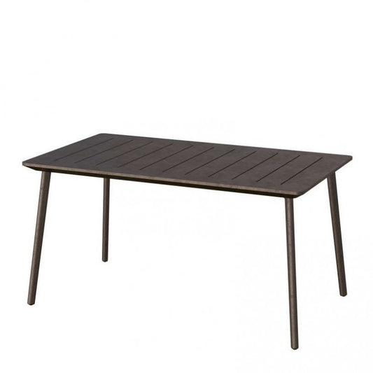 Mesa de jardín exterior en resina plástica grafito rectangular 146x87x75h cm