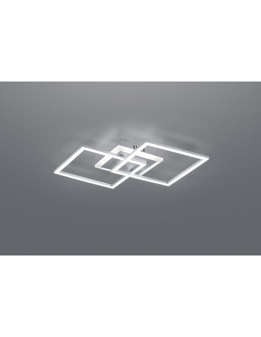 Plafón Venida Doble Cuadrado Aluminio LED 25w Regulable L57 cm Trio Lighting