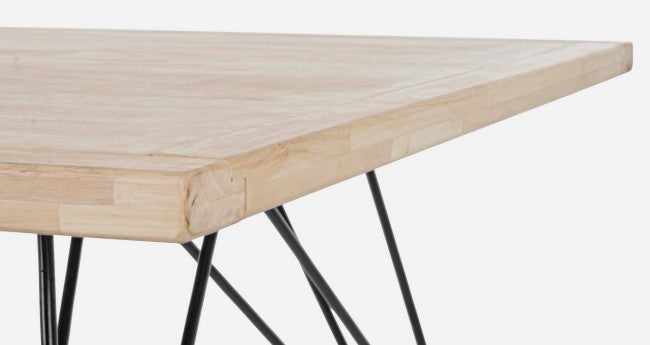 DISTRICT mesa industrial de diseño de madera 160x90x h76 cm