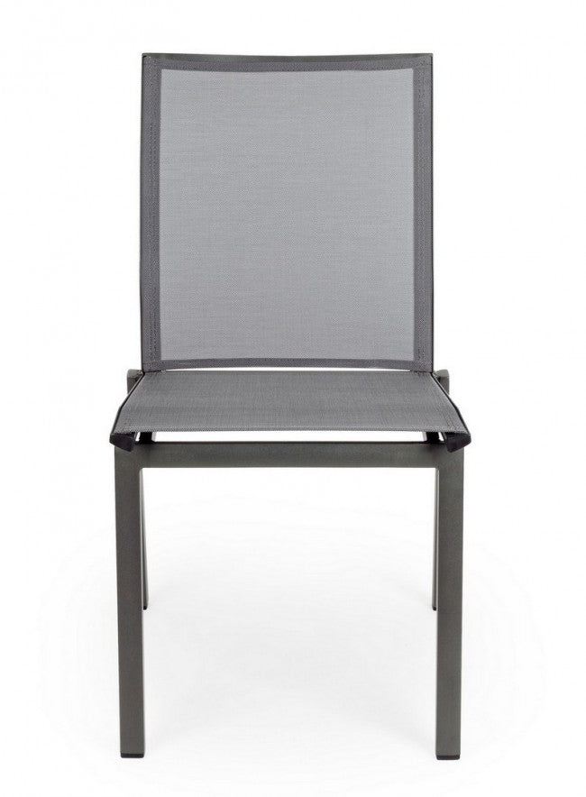 4x Silla de aluminio estilo diseño antracita