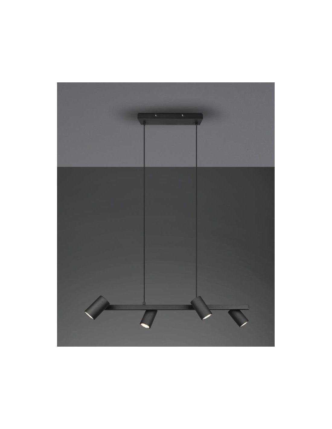 Suspensión Negra 4 Focos Orientables GU10 Marley Trio Lighting