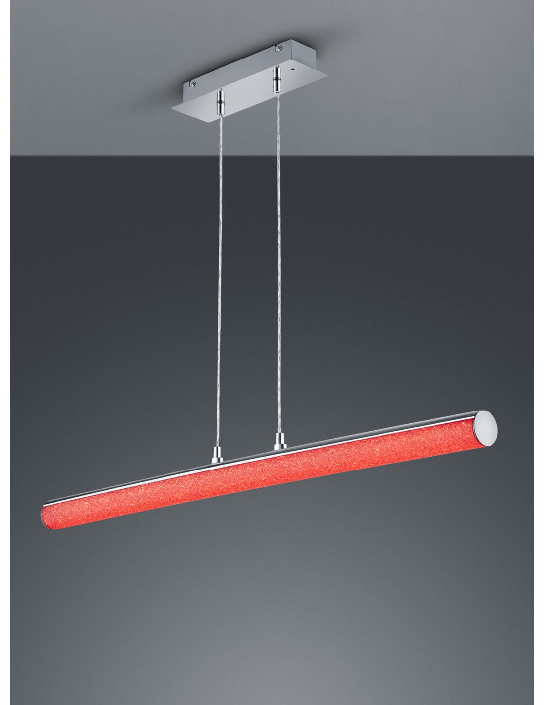 Iluminación moderna del trío de Leia del tubo LED RGBW del diseño de la suspensión del cromo