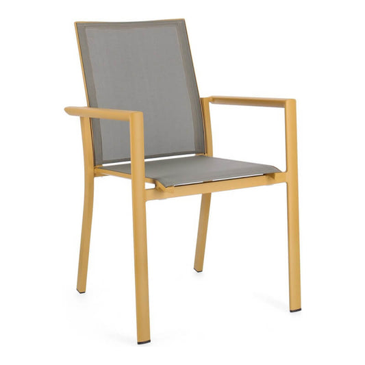 Silla Konnor Mostaza Con Reposabrazos