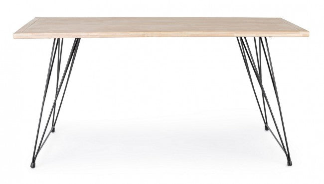 DISTRICT mesa industrial de diseño de madera 160x90x h76 cm