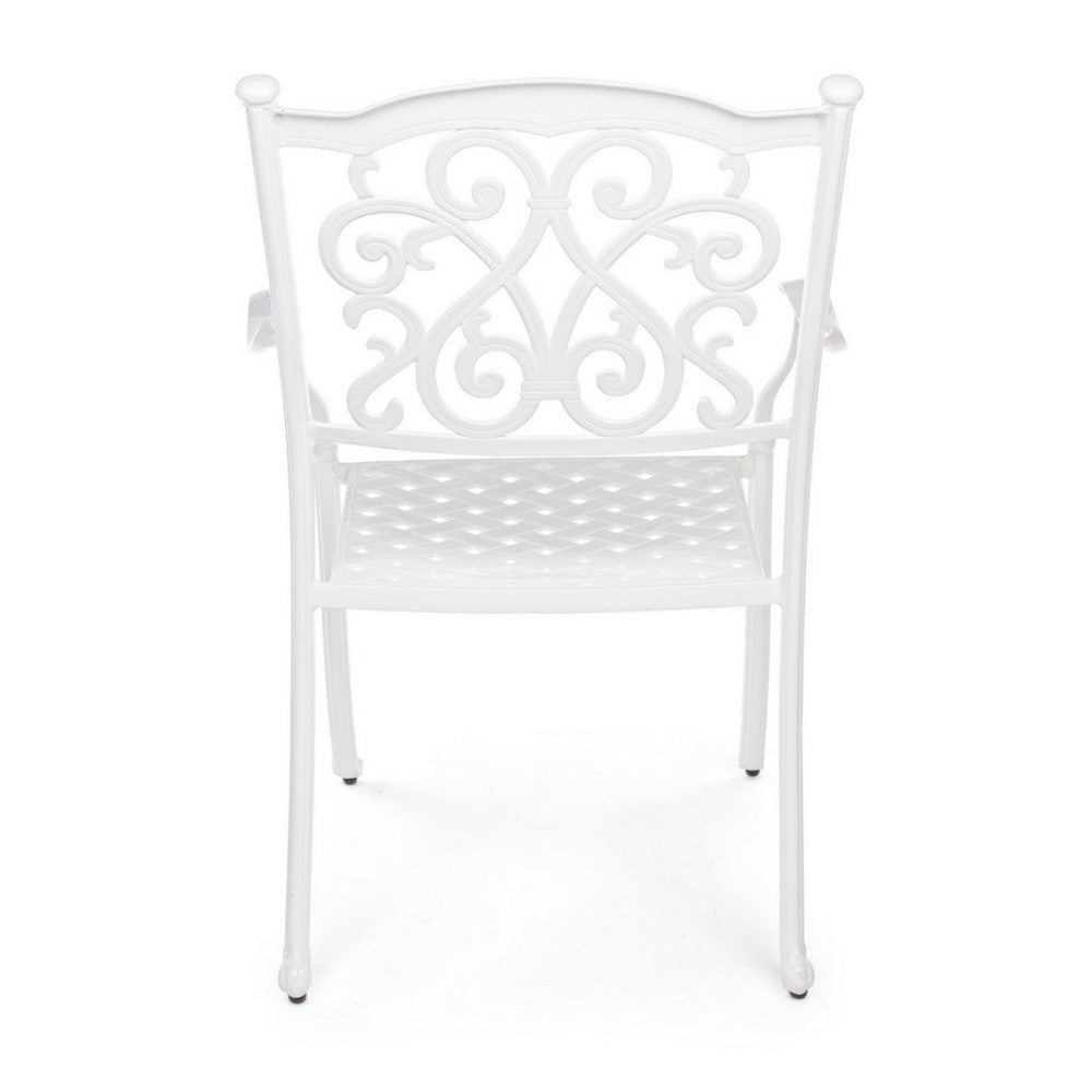 Silla de exterior Ivrea blanca con reposabrazos