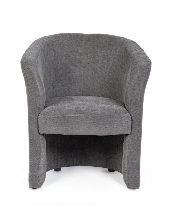 Sillón de madera y tela Antracita BELICE 64,5x63x h76 cm