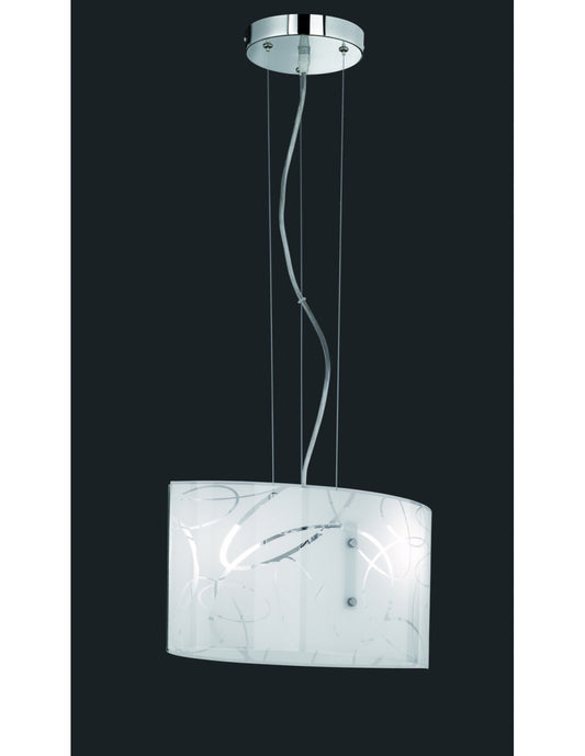 Spirelli Lámpara Colgante Rectangular 2xE27 Cristal Con Trio Lighting Círculos Decorativos