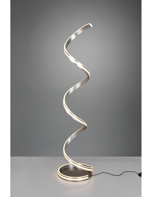 Lámpara de pie moderna Yara Spirale níquel Led Dimmer Trio Lighting