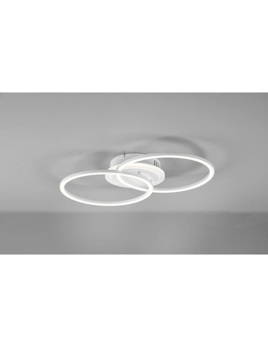 Plafón 2 círculos LED 4000k Dimmer Venida Blanco Trio Lighting