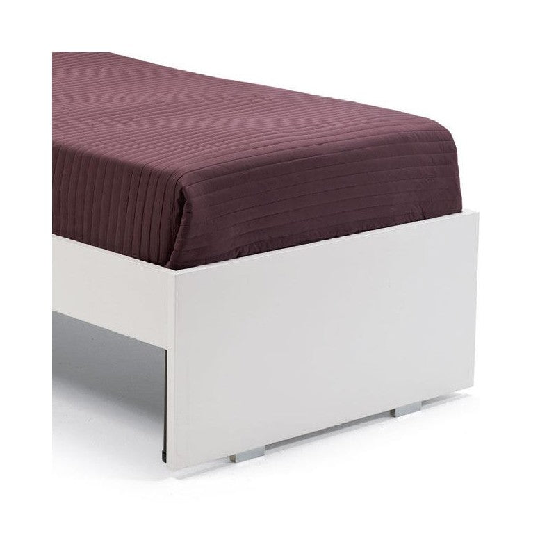 Cama queen size de fresno blanco para dormitorio 200x131xH 98 cm