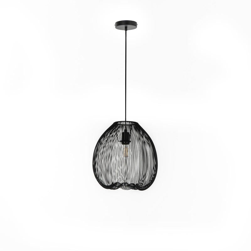 Lámpara de araña urbana moderna de metal negro 35 cm.