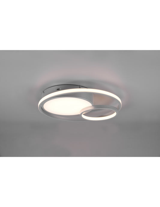 Lámpara de techo moderna de aluminio Vuelta, 3 LED, atenuador, 28w, iluminación en trío