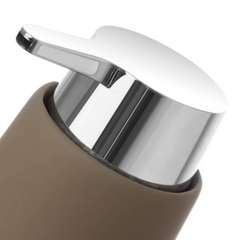 Elegante dispensador de jabón de la serie Sidney en color gris tórtola.