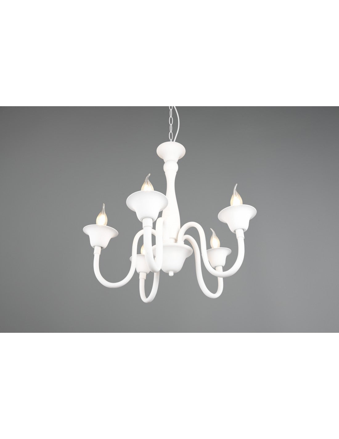 Araña Blanca 5 Luces Con Cadena Elsa Trio Lighting