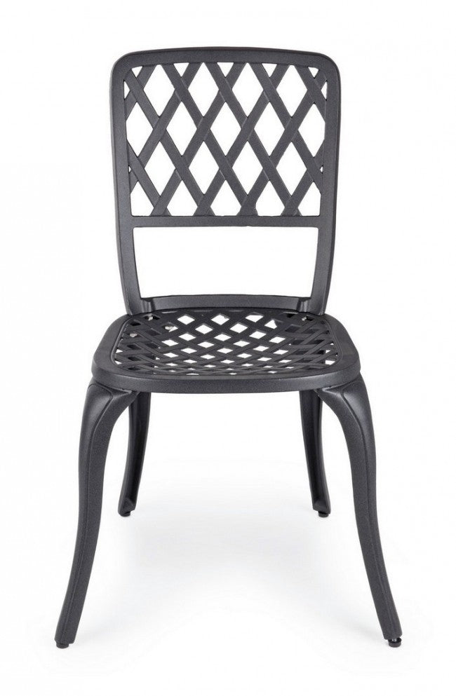 Silla exterior aluminio antracita 44 x 46 x 89h cm