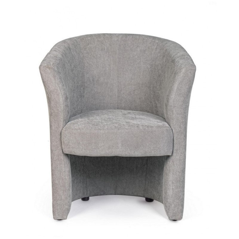 Sillón de madera y tela gris claro BELICE 64,5x63x h76 cm