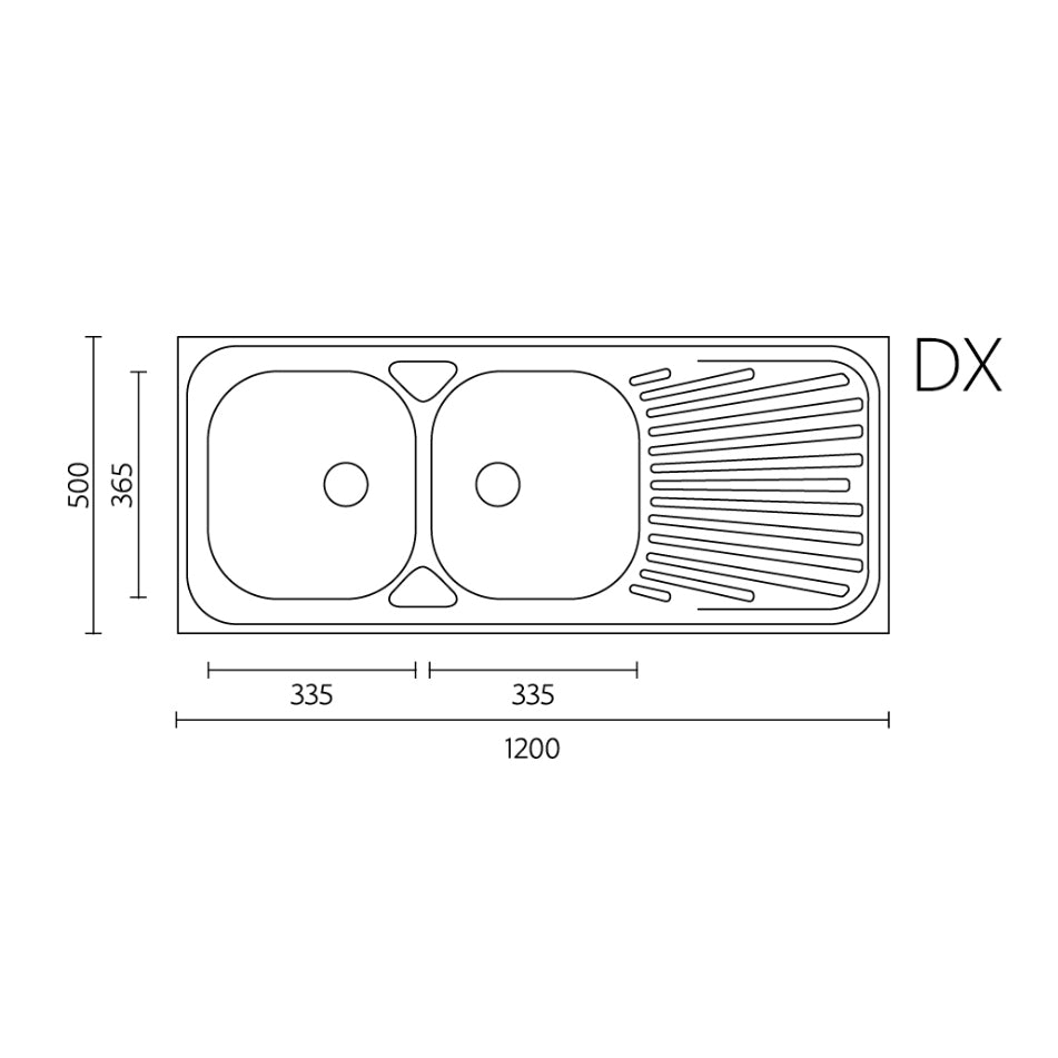 Fregadero Sobre Encimera De Acero Mod. La01 Cm 120X50