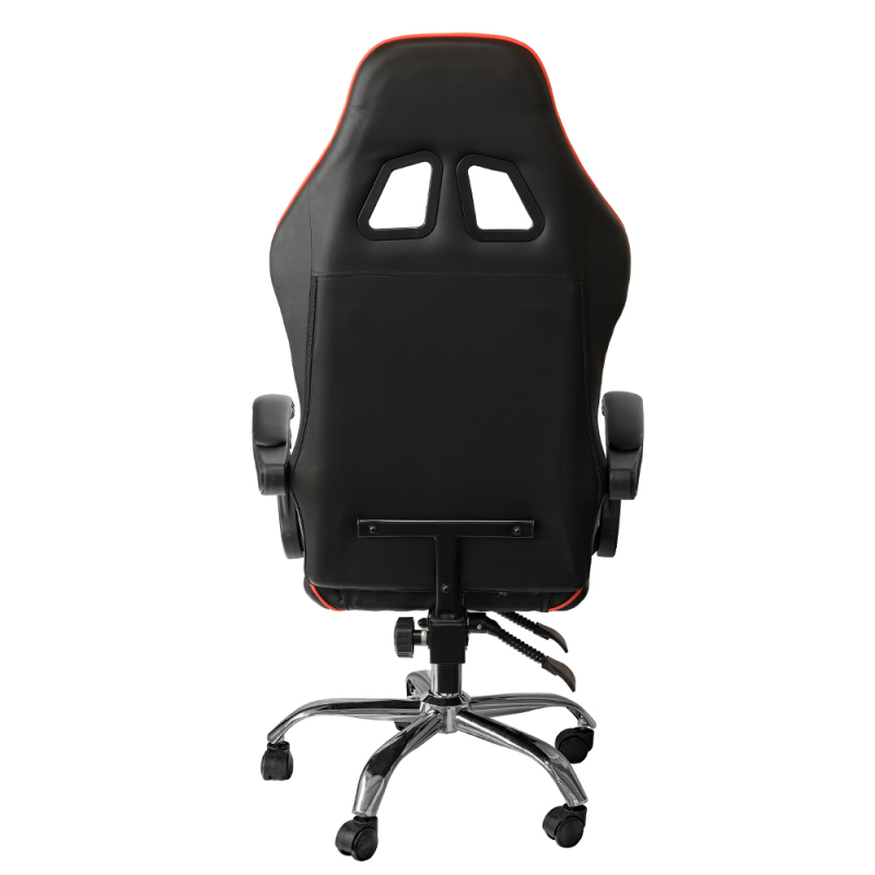 Silla gaming de oficina reclinable de ecopiel Rojo y Negro 64x53x h123-133 cm