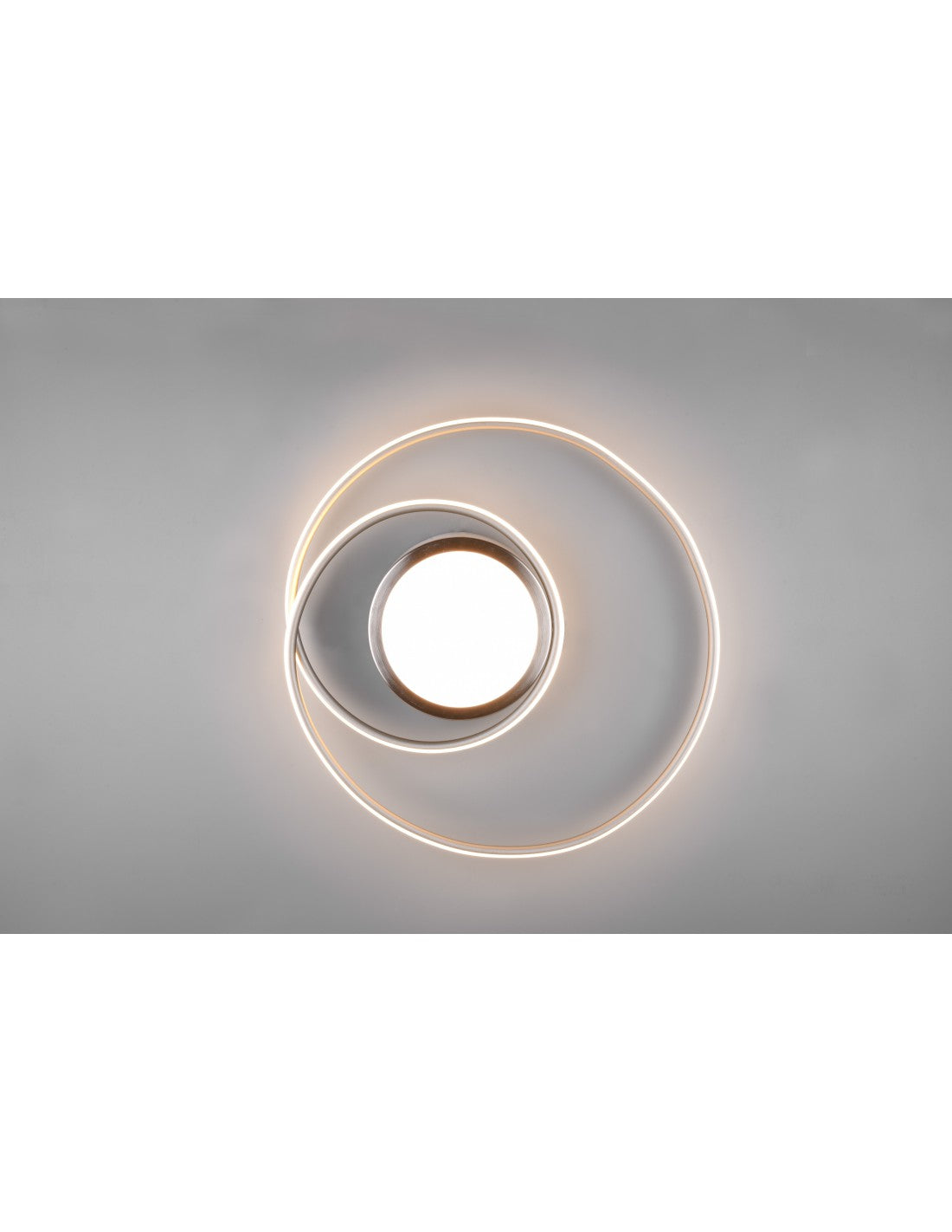 Lámpara de techo circular moderna Yava Nickel Led Dimmer Trio Lighting