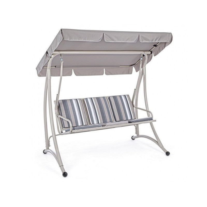 Columpio de acero de tres plazas Marfil GRELY 190x120x h185 cm