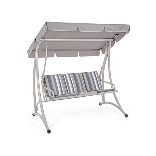 Columpio de acero de tres plazas Marfil GRELY 190x120x h185 cm