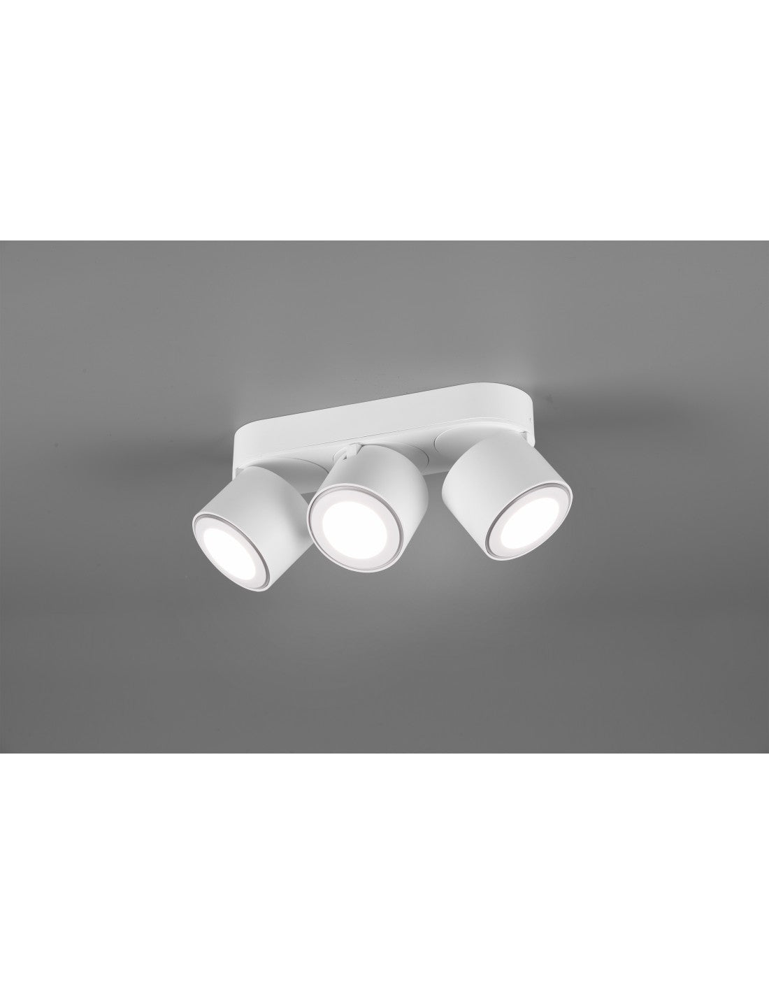 Lámpara de techo 3 focos doble emisión LED L27 cm Taurus White Trio Lighting