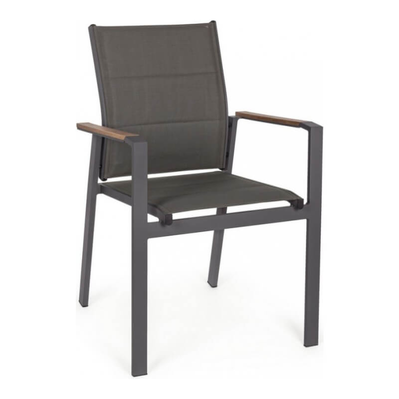 Silla Kubik Aluminio Antracita Con Reposabrazos