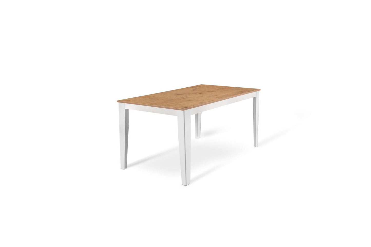 Mesa extensible roble-blanco 80 cm x 130-290 cm Alt. 76 cm
