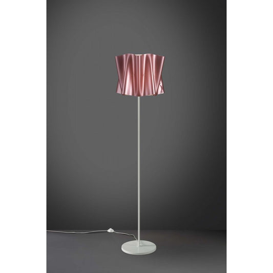 Lámpara de pie FOLIO con pie y pie de metal, pantalla rosa, diámetro 40x h164 cm