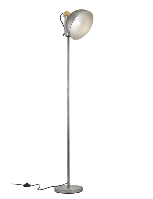 Lámpara de pie industrial vintage con cúpula ajustable Delhi Nichel Trio Lighting