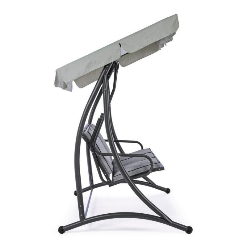 Columpio de acero de tres plazas Antracita GRELY 190x120x h185 cm