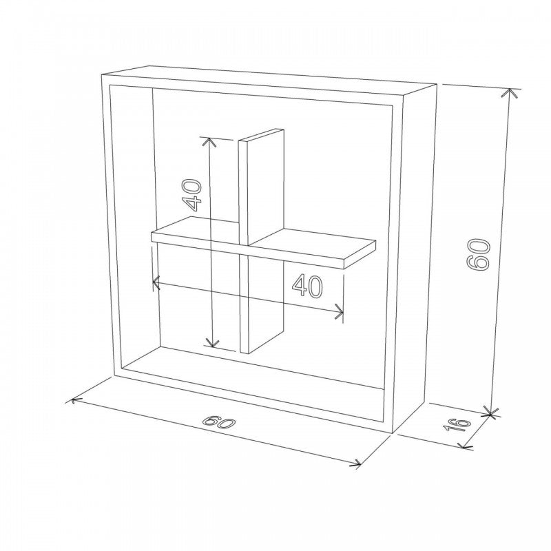 Cubo a parete decorativo mensola bacheca bocca  cm 60