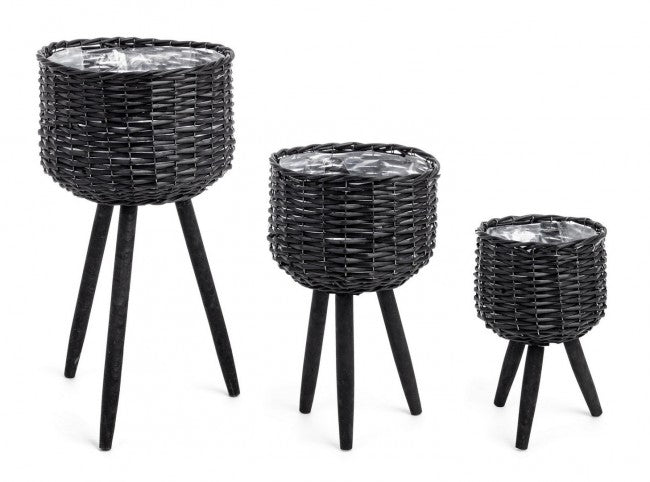 4x Set3 C.Jarrón Trípode Negro