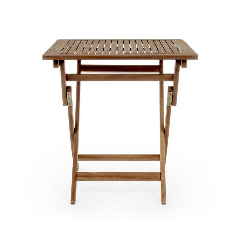 Mesa plegable de exterior Noemi en madera de acacia 70x70x h73 cm