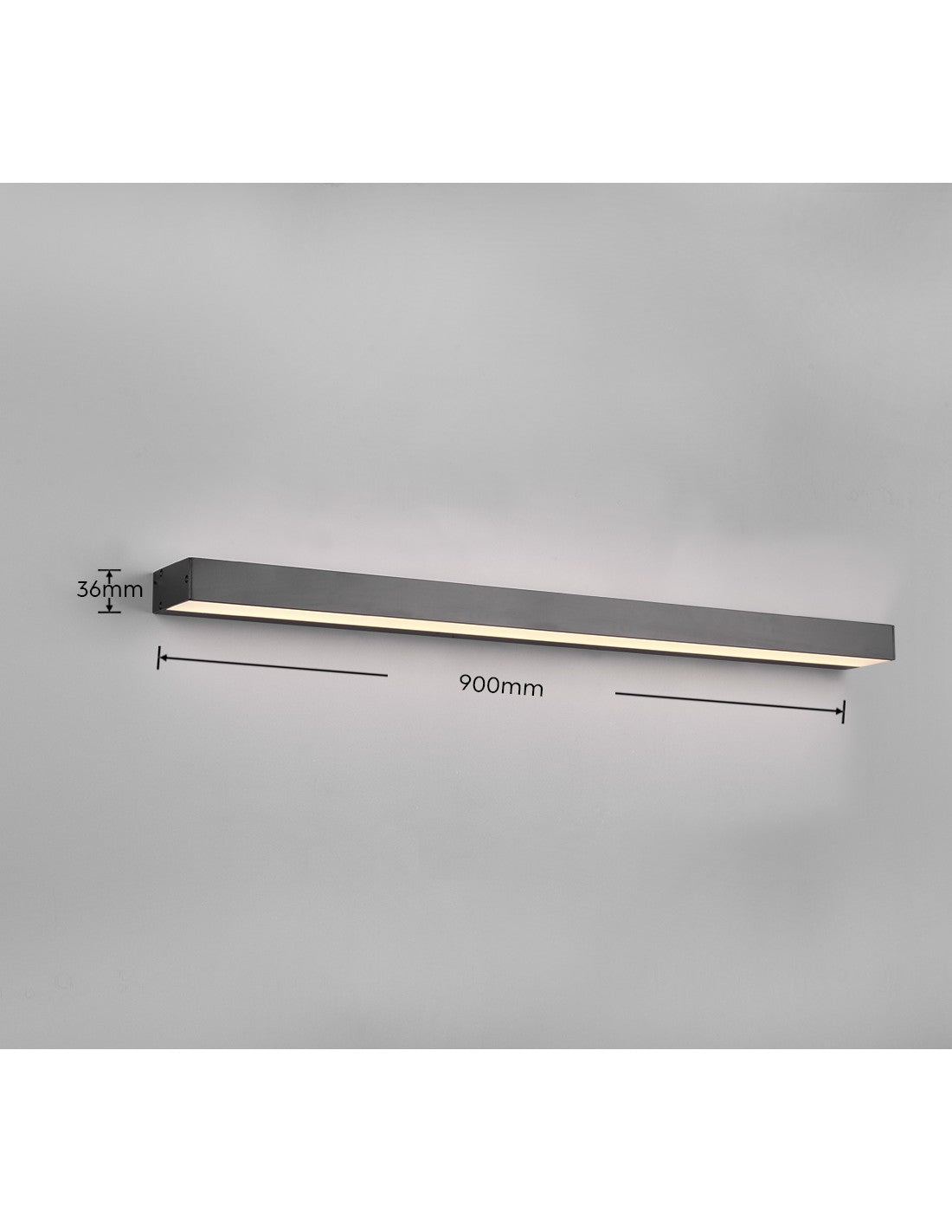 Lámpara para espejo de baño Doble Emisión LED 13w Rocco Negro IP44 Trio Lighting