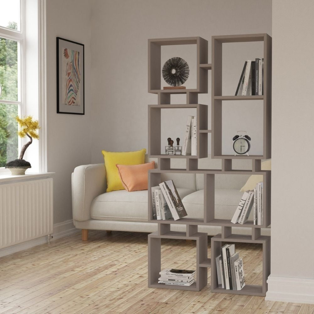 Librería Rail gris tórtola doble cara 79x166,5