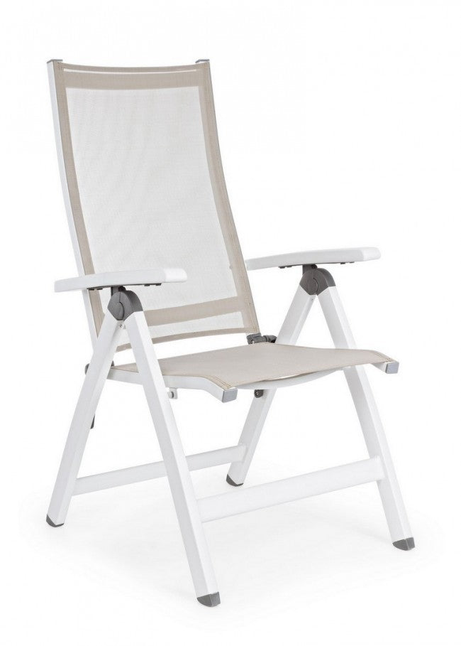 CRUISE Sillón plegable de exterior blanco 59x71x h 113 cm