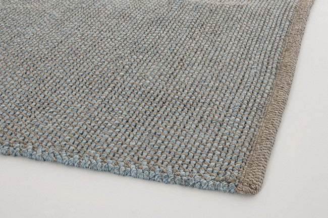Alfombra de exterior azul en fibra sintética hecha a mano 170x240