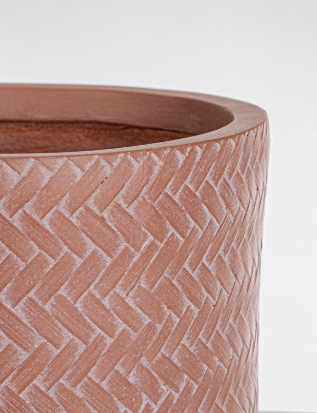 Set4 P.Jarrón Tressage Cil Terracota